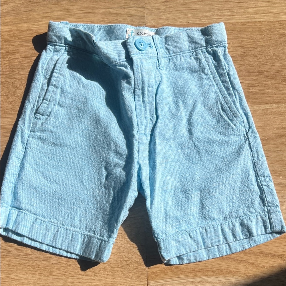 Crewcuts Sky Blue Boys' Flat Front Cotton Shorts